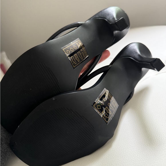 NWOT Black Flip Flop Heel Sandals - Picture 3 of 8